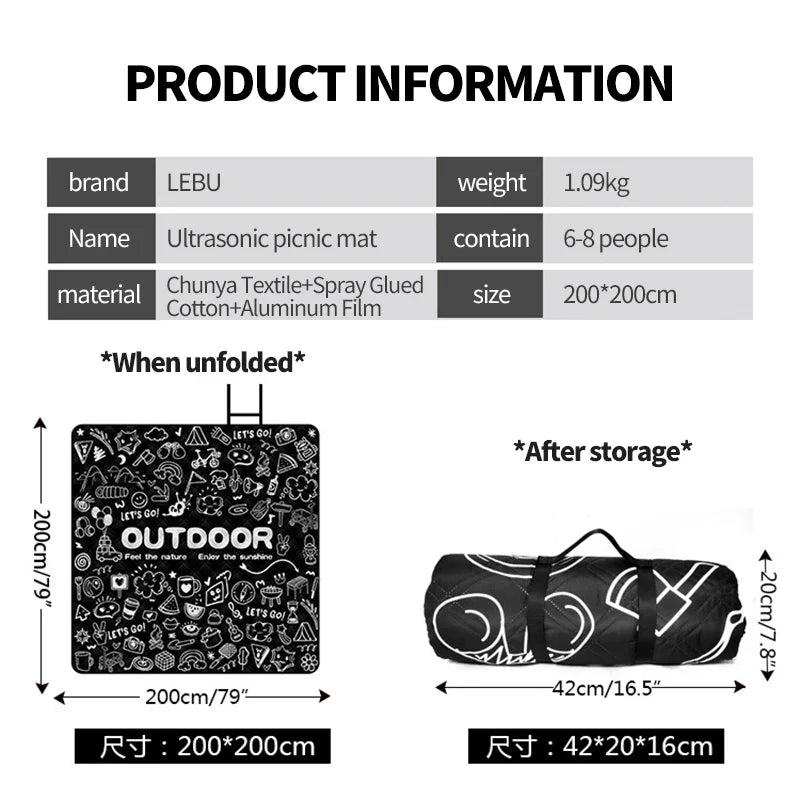 Camping Portables Picnic Mat Lawn Mat Thickened Moisture-Proof Outdoor