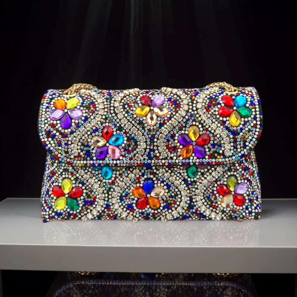 New fashion Rhinestone Handmade Shoulder Bag High Quality Shoulder Crossbody Evening Bag