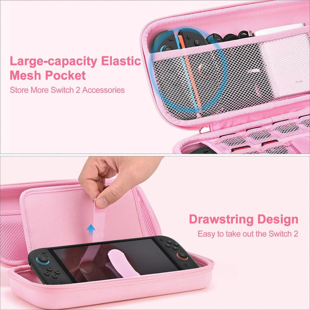 EVA Hard Shell Protective Case for Nintend Switch 2 - Shock Resistant, Waterproof, Portable Storage Bag with 19 Game Card Slots