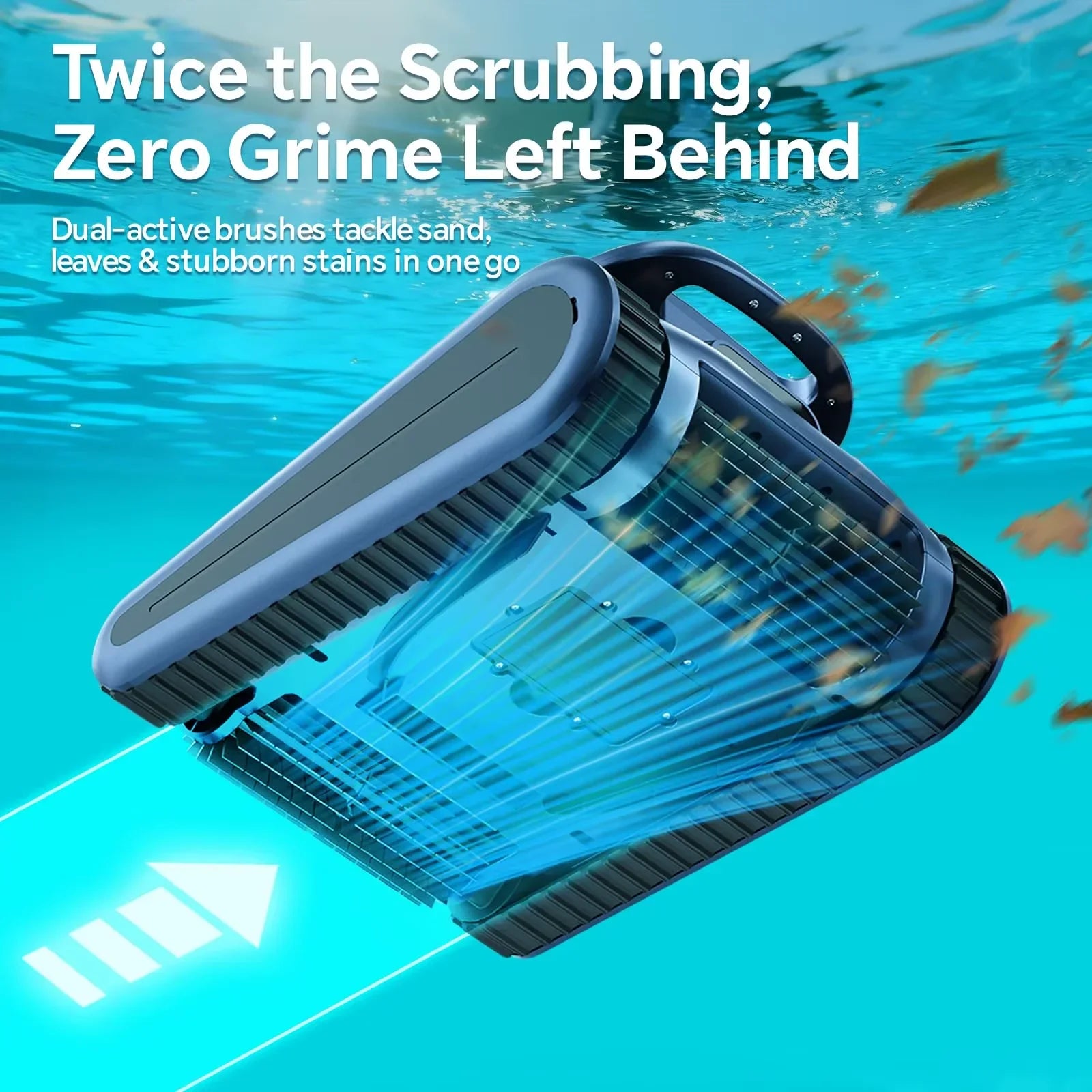 Seauto Crab Pro Robotic Pool Vacuum, Wall-Climbing Robot, Suitable for Walls and Floors of 2000 Square Feet