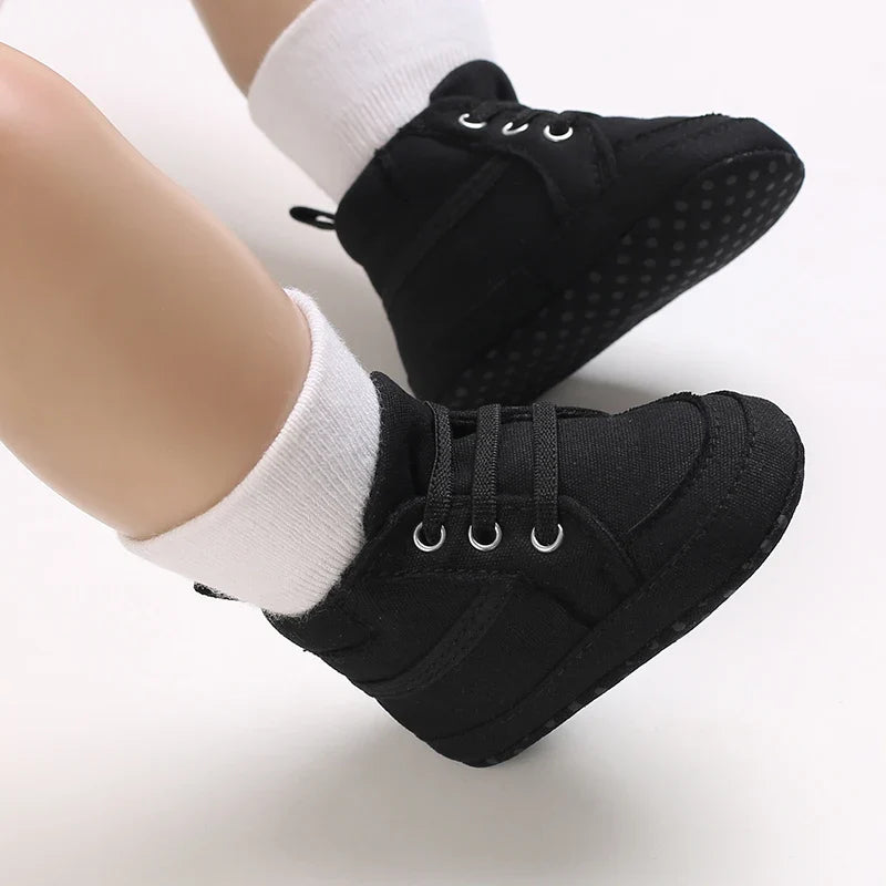Baby Learning Walk Shoes, Striped PU Sports Shoes for Infants 0-18m