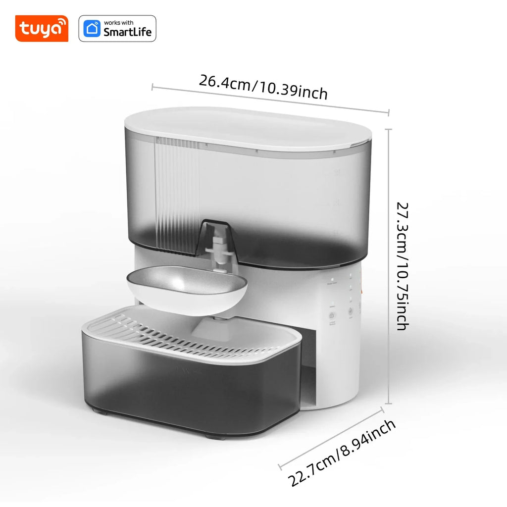3L Timed Water Dispenser for Cats & Small Dogs, Automatic Pet Fountain, Wastewater Separation Fresh Water, No Filter No Tuya APP