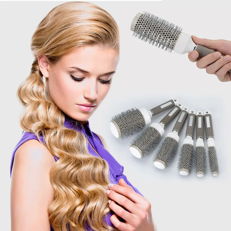 6 Size Ceramic Ion Hair Brush Nano Hairbrush Thermal Ceramic Ion Round