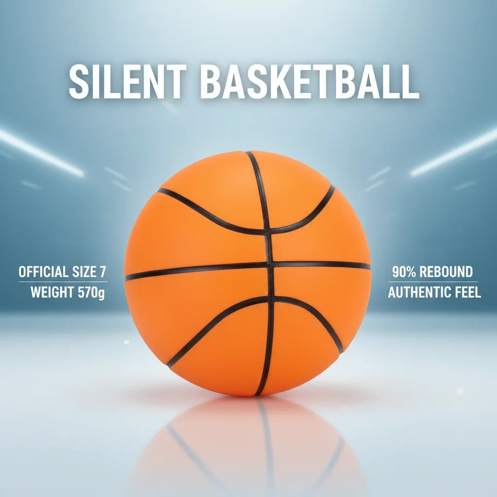 Weighted Silent Basketball 570g Size 7 and 450g Size 5 Standard Noiseless Basketball PU Foam Airless Indoor Training Quietly