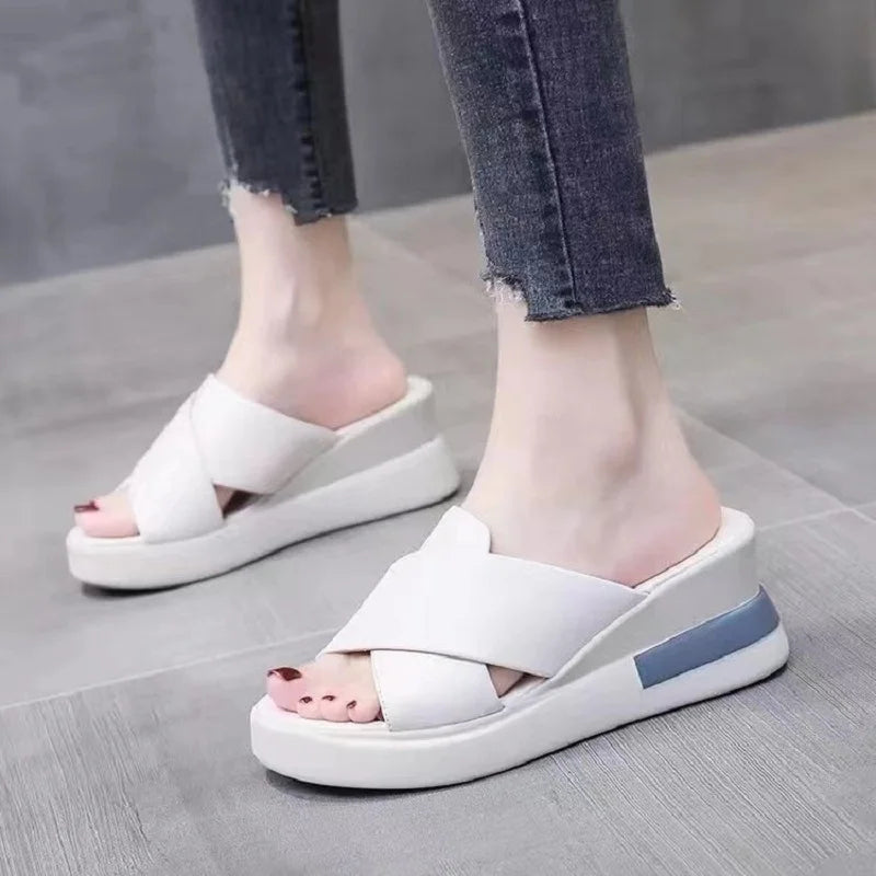 2026 Summer Wedge Platform Sandals Fashion Retro Romen Beach Shoes Ladies Casual Peep Toe Soft Comfortable Sandalias De Mujer