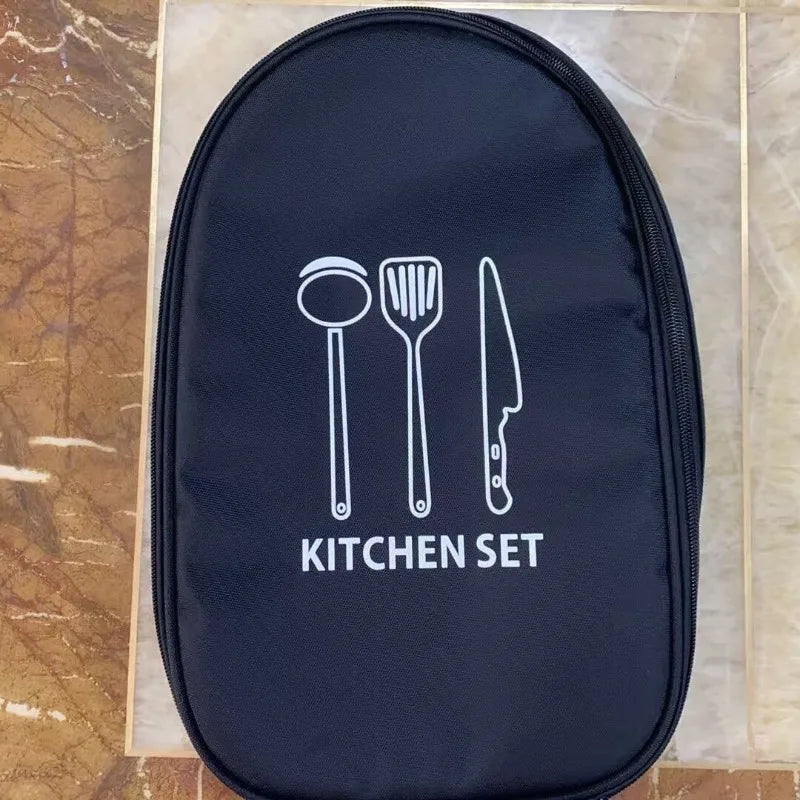 Camping Travel Cooking Utensils Organizer Travel Bag Portable Pouch