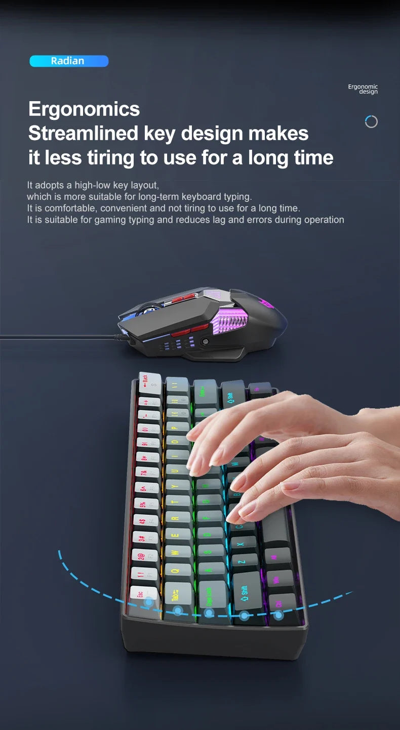 APAYADO™ 60% Mini Mechanical RGB Keyboard & Mouse Kit – Red Switches, 7200 DPI, Phantom RGB | FlipStylez LLC®