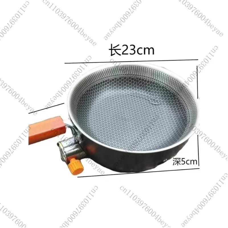 Camping Gas Stove with Non-Stick Pan Windproof Portable Camping Picnic
