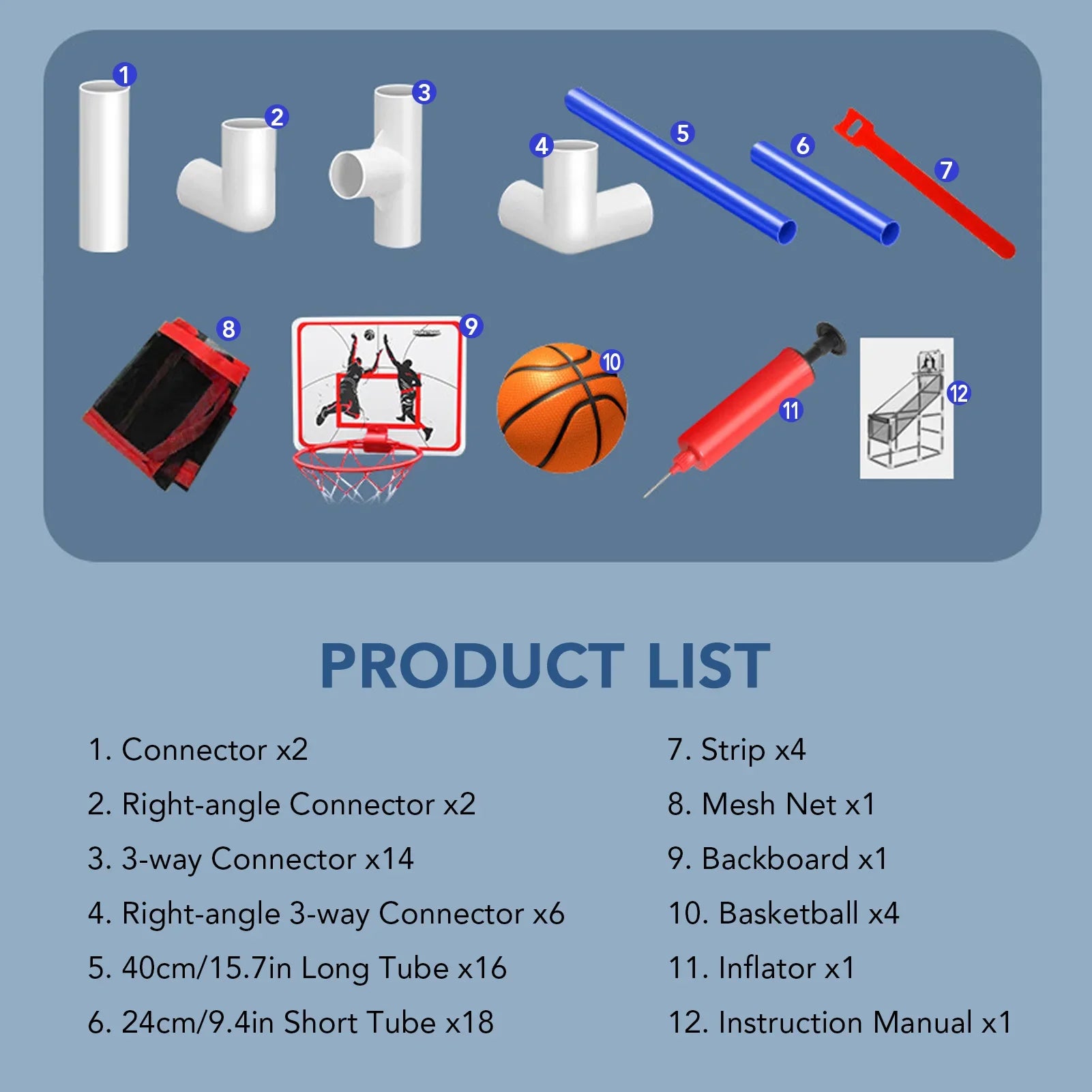 Basketball Game Set Kids Basketball Hoop for Indoor Outdoor with 4