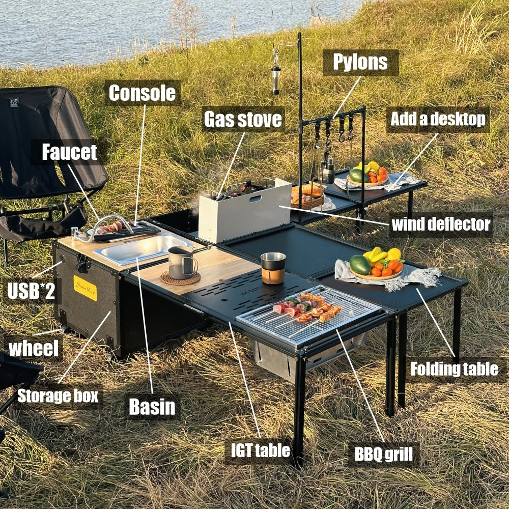 Camping Outdoor Portable Mobile Kitchen Car Self Driving Tour Camping