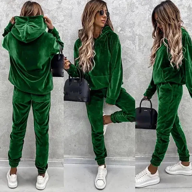 Autumn Winter Tracksuit Women Two Piece Set Oversized Hoodie