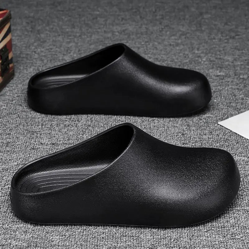 Home Outdoor Clogs for Men, All-Season Non-Slip Waterproof Half-Slippers, Chef Shoes for Work and Outdoor Wear