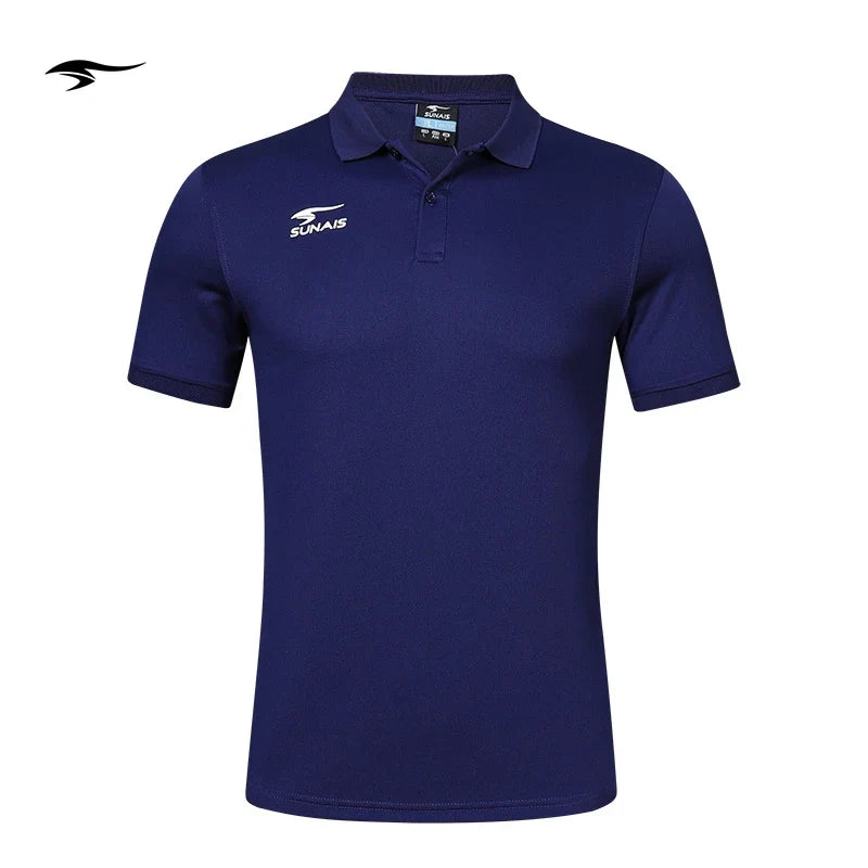 SUNAIS Men's Quick Dry Polo Shirt Breathable Football Training Short Sleeve T-shirt Outdoor Daily Casual Tops 730613