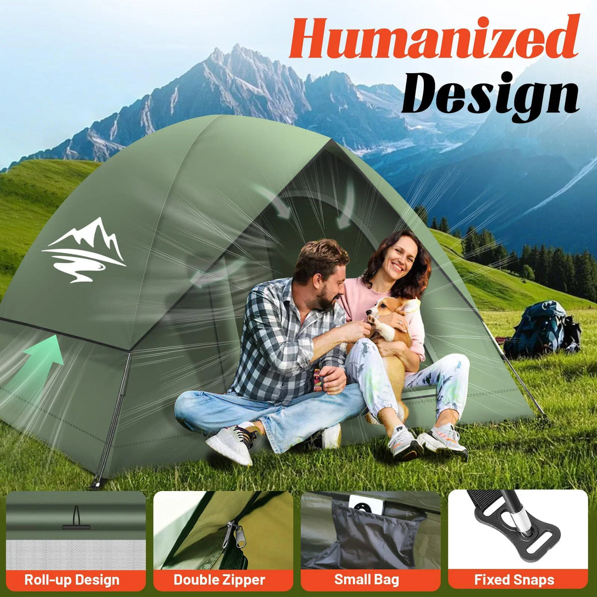 3-4 People Tents for Camping with Shelter 100% Waterproof Windproof