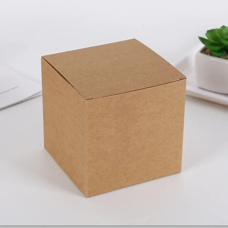 20/50/80Pcs Multi Size Square Kraft Gift Box Black White Brown Fold Packaging Gift Box Proposal Box For Bridal Birthday Party