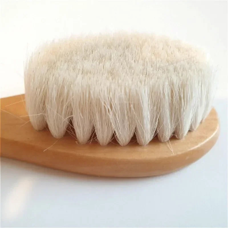 2/3pcs Newborn Wool Baby Wooden Brush Comb Newborn Hair Brush Infant