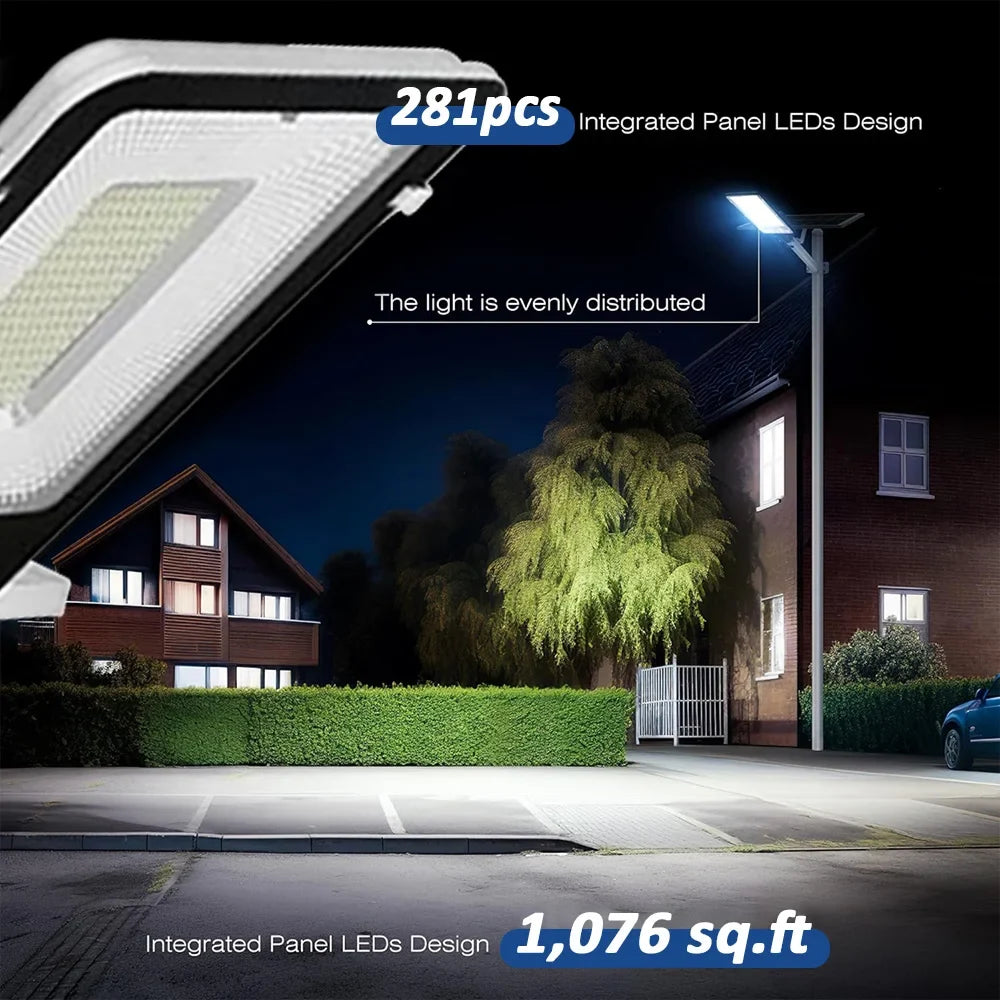 8000mah High Power Solar Street Lights Outdoor Commercial Parking Lot