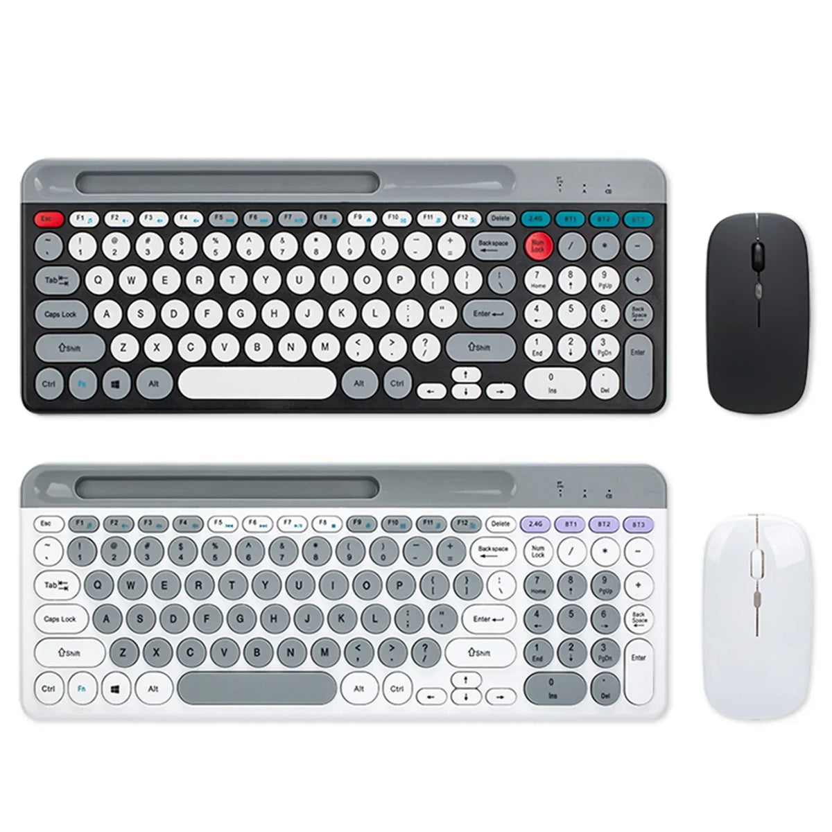 Luxuglow™ Dual-Mode 2.4G & Bluetooth 5.0 Wireless Keyboard & Mouse Combo – Rechargeable, 3-Channel, Type-C | FlipStylez LLC®