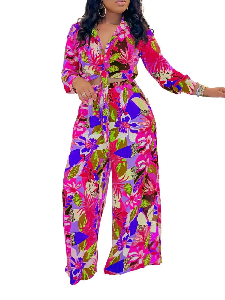 Spring Summer New Long Sleeved Printed Suit for Women Fashion Lapel