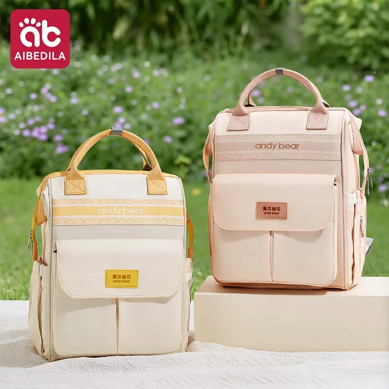 Aibedila Maternity Diaper Backpack Large Capacity Multifunctional