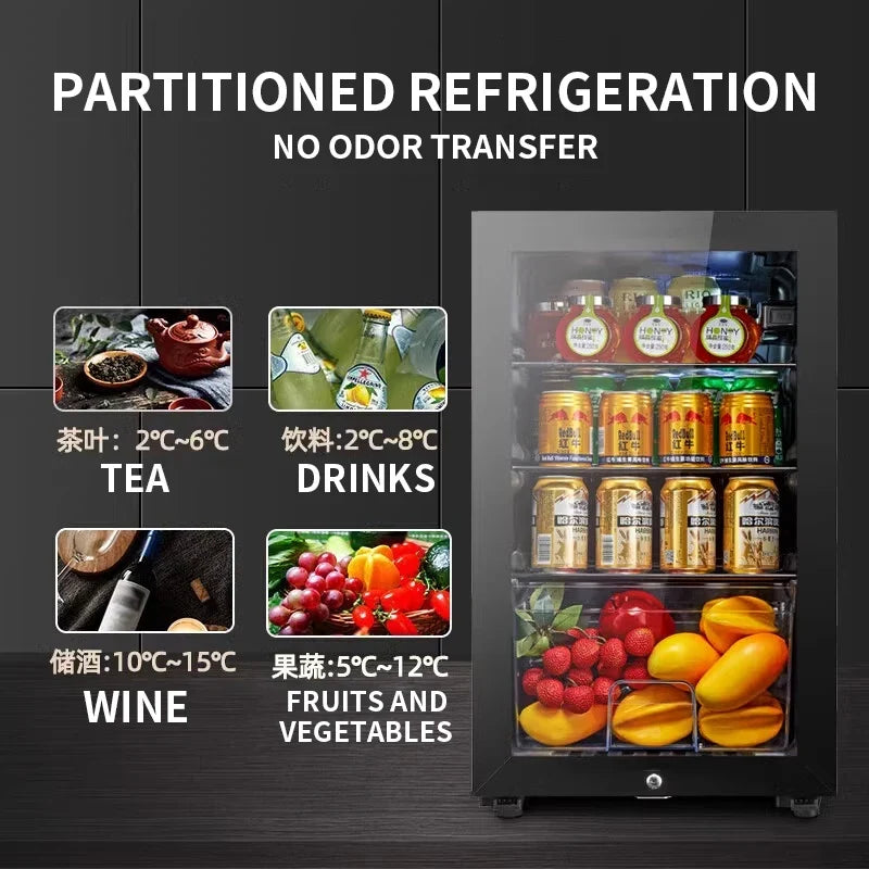 Household refrigerator Small office ice bar Tea refrigerator E-sports hotel display cabinet Beverage wine cabinet