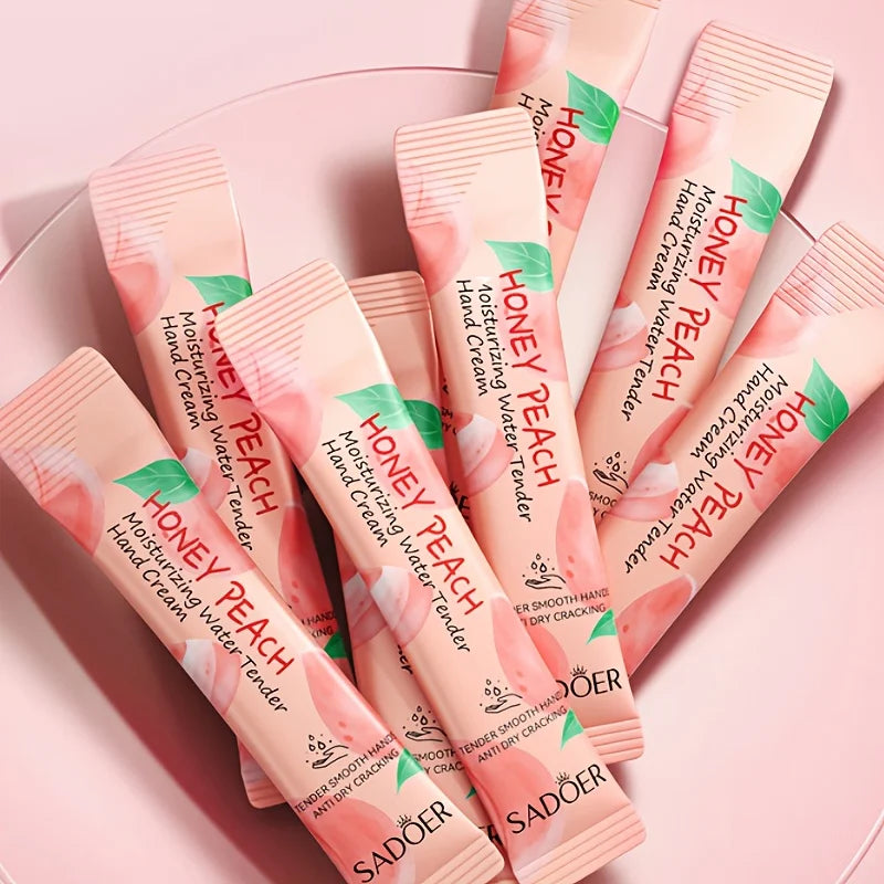 A Box of 20 Sticks, Honey Peach Moisturizing and Hydrating Hand Cream, Portable Moisturizing Stick, Suitable as a Souvenir and Gift