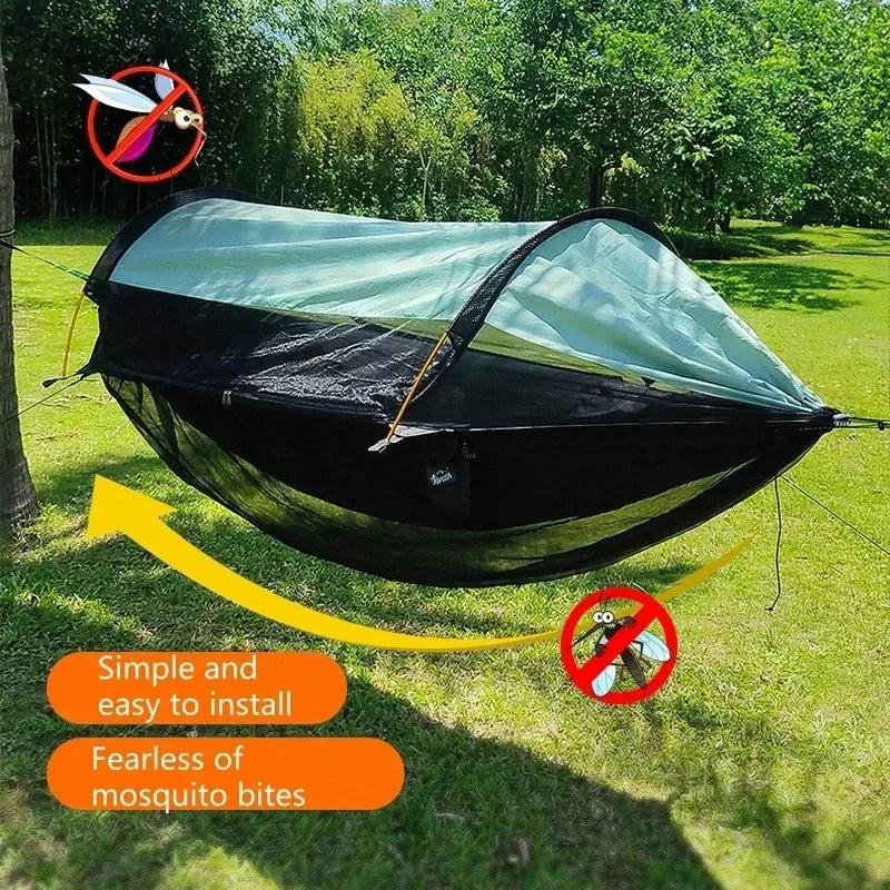 Camping Hammock with Bottom Mosquito Net Removable Mesh Underquilt Bug