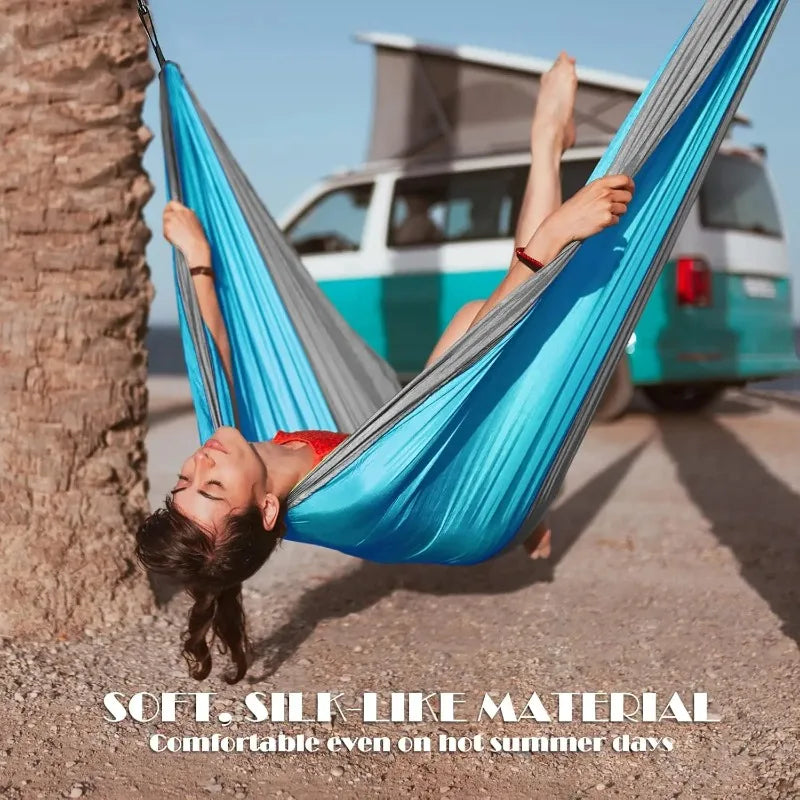 Camping Hammock Portable Hammocks with Tree Straps Attached Carry Bag