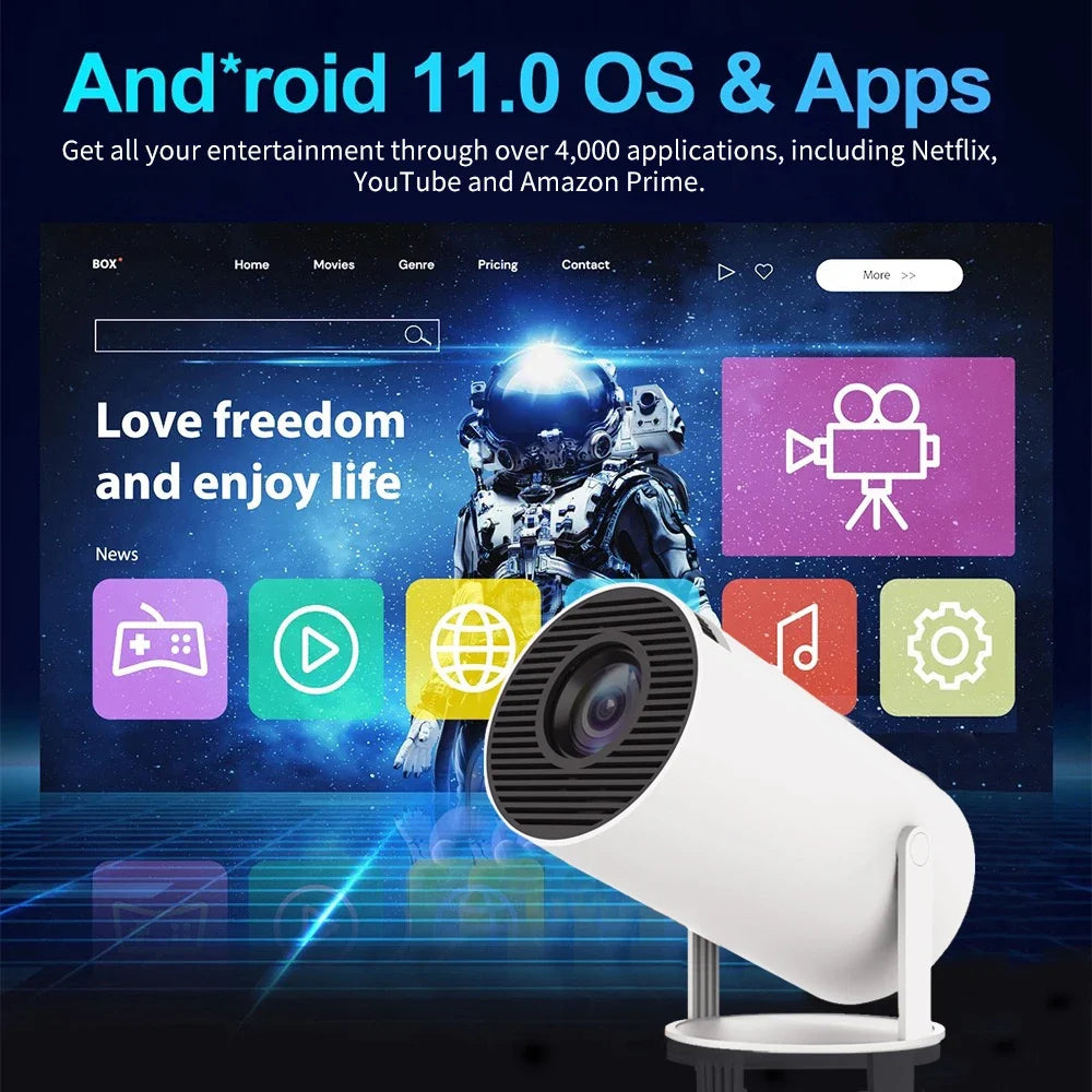 3D Game Projector 2 in 1 F300 Controller Game TV box Android 11 5G WIfi Playstore Home Cinema Outdoor 4k portable mini projector