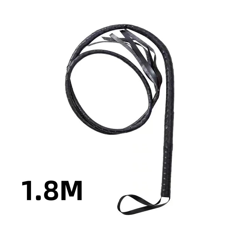 1.8m Synthetic Leather Whip, Western Cowboy Prop Whip for Circus Training Cosplay Role Play Costume Accessories