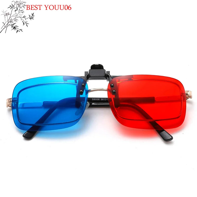 Hot Red Blue Green 3D Glasses Black Frame For Dimensional Anaglyph Movie TV Glasses For 3D Movies