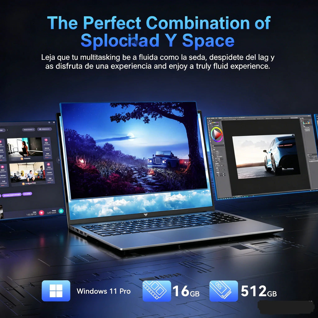 NIPOGI 16" FHD Laptop AMD Ryzen 9 6900HX Laptop 16GB LPDDR5 RAM 512GB SSD Backlit Keyboard Full-Featured Office Gamin Notebook