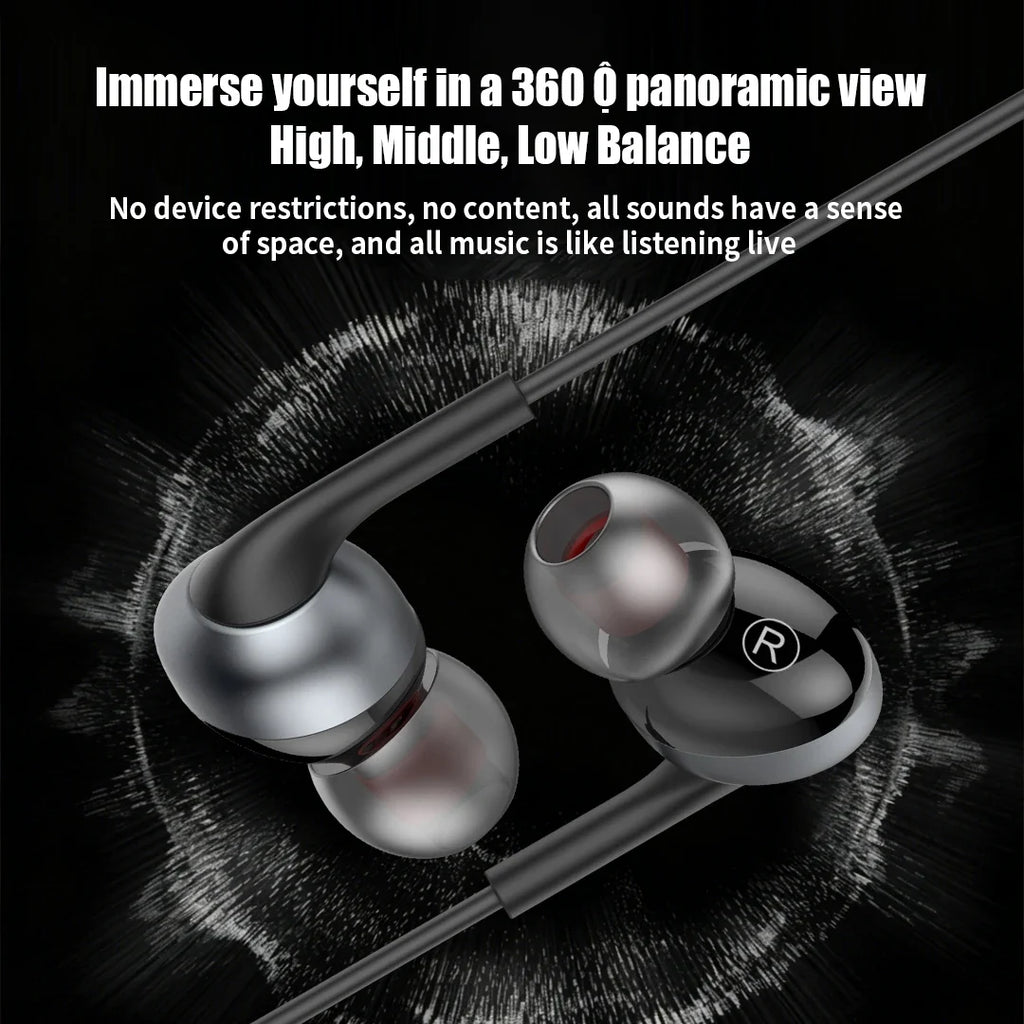 USB Type C in Ear Headphones HiFi Stereo Earphones With HD Mic Wired Earbuds For Samsung Galaxy S25 S24 S23 Wire Control Headset