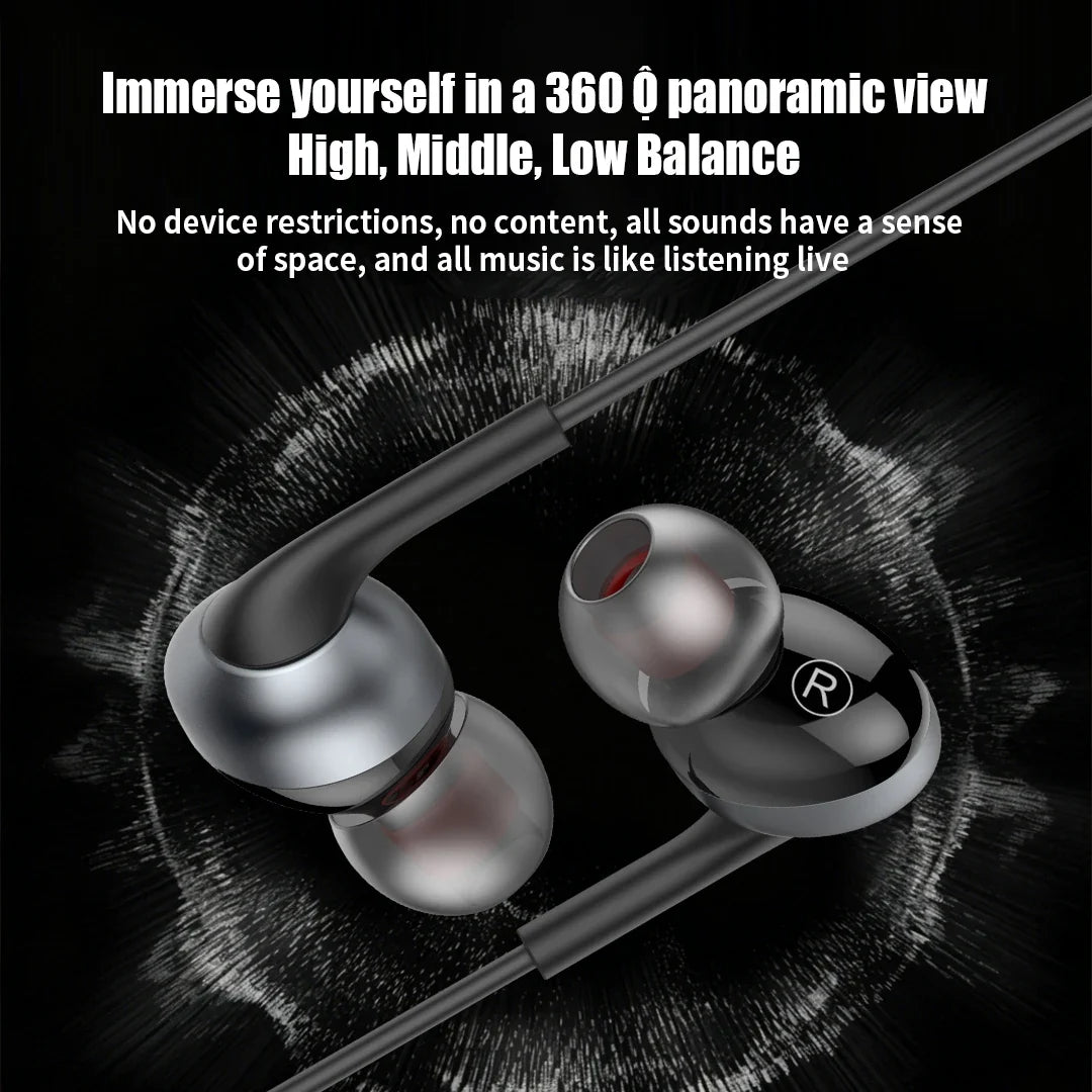 USB Type C in Ear Headphones HiFi Stereo Earphones With HD Mic Wired Earbuds For Samsung Galaxy S25 S24 S23 Wire Control Headset