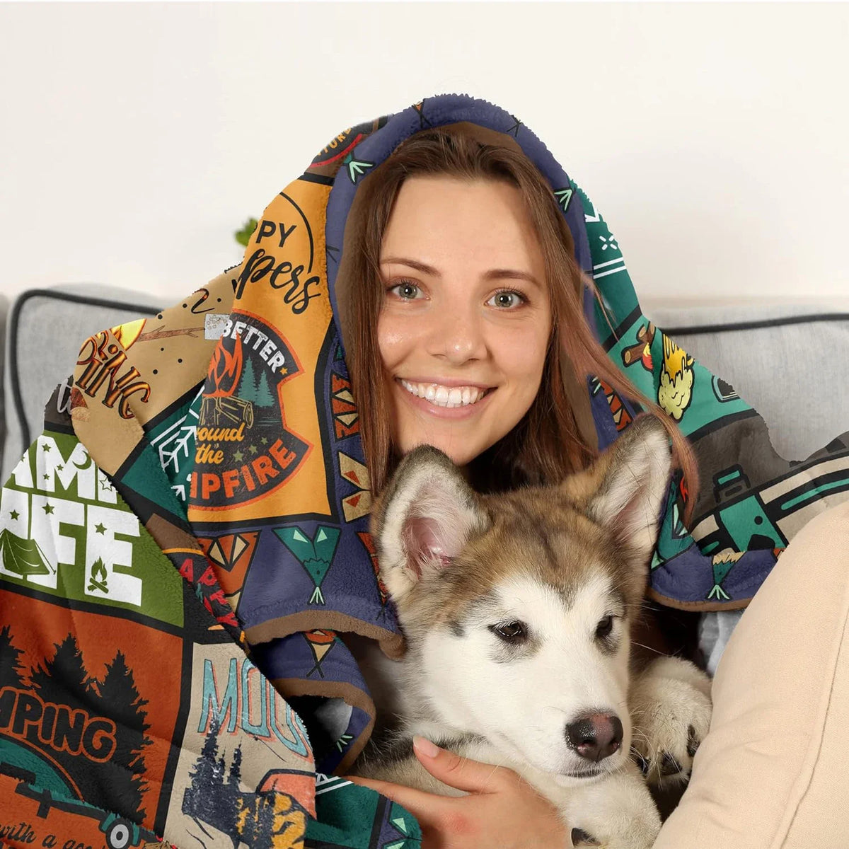 Camping Blanket for Camping Enthusiasts, Creative Gifts for Men or