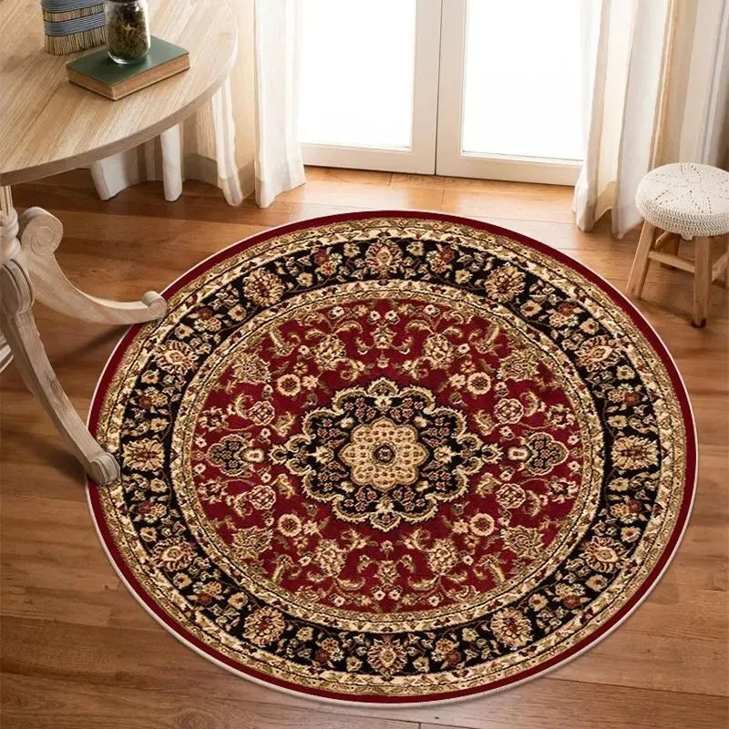 Bohemia Luxury Pattern Persian Round Carpet Washable Decoration Home