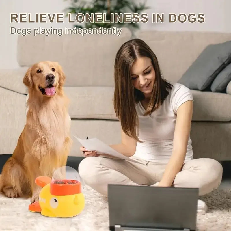 2-In-1 Interactive Dog Toy Pet Automatic Food Treat Dispenser Cartoon