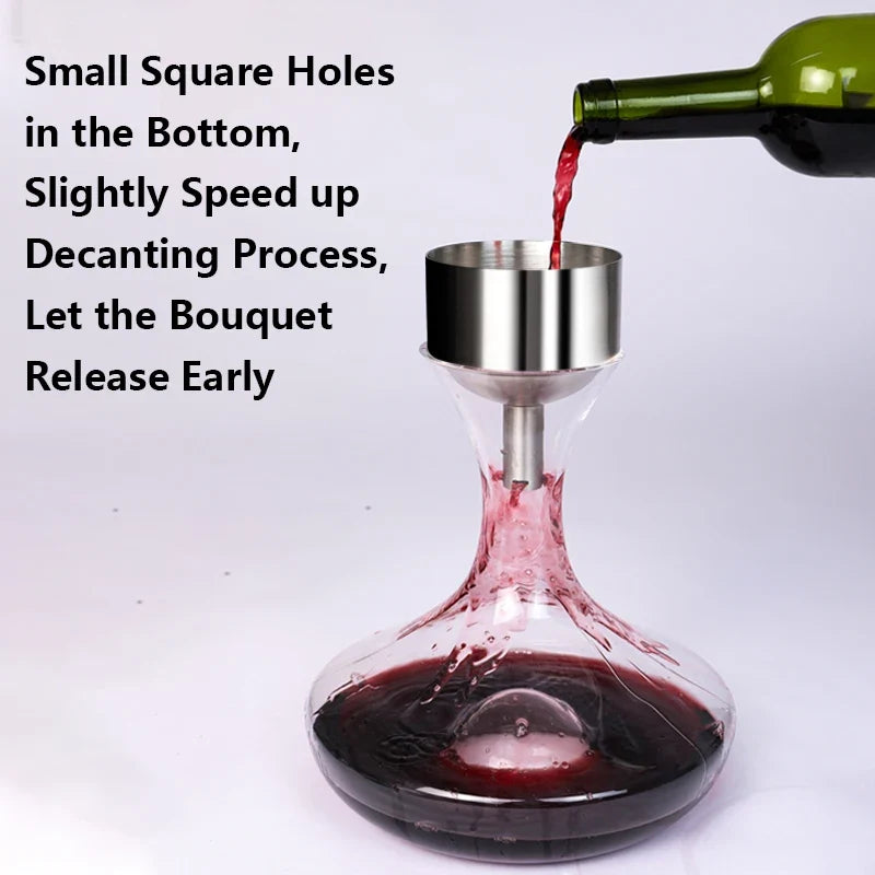 Stainless Steel Wine Aerator Shower Funnel with Sediment Strainer