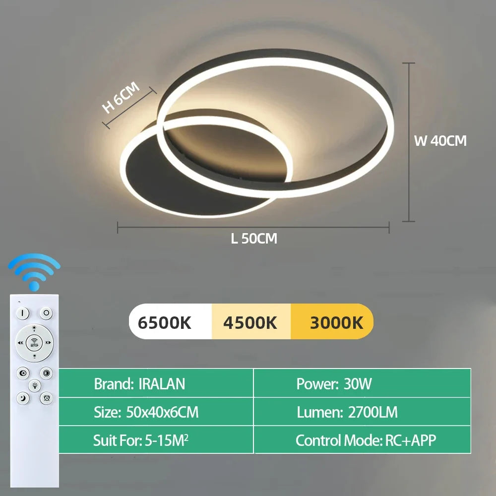 Modern Ceiling Chandelier Dimmable Ceiling Lamp LED Lights Indoor Lighting Fixtures for Home Living Study Room Bedroom Luminaire