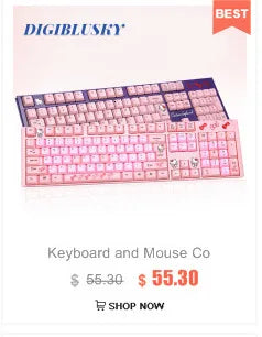 DIGIBLUSKY HW256™ Wireless Keyboard & Mouse Set – Ultra Slim, Scissor Keys, 1200 DPI, Multimedia, Ergonomic, Keypad Only & Full Suit, Pink, Green, White & Black | FlipStylez LLC®