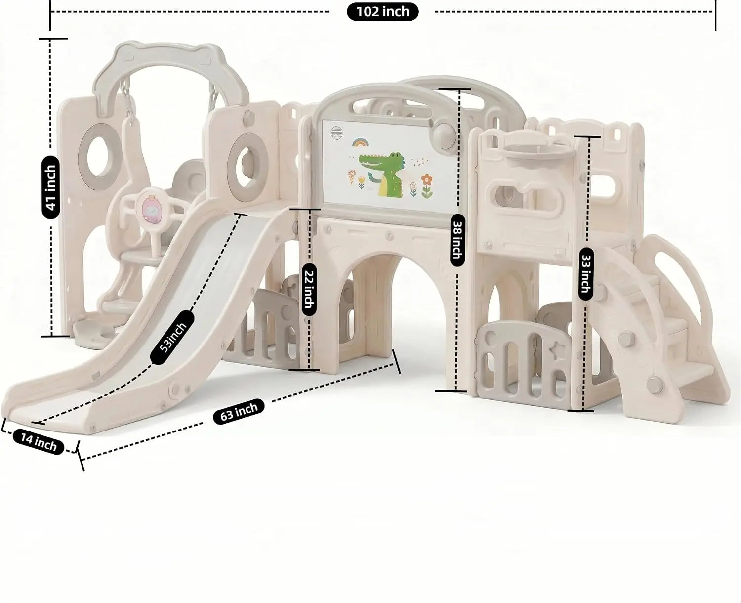 12-In-1 Toddler Playground Gym Playset - Indoor Outdoor Swing Set with