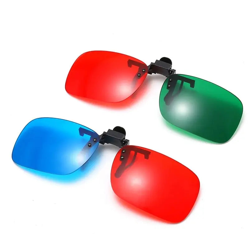 A Pair New Red Blue Green 3D Glasses Black Frame For Dimensional Anaglyph Movie TV Glasses For 3D Movies VR/AR Glasses