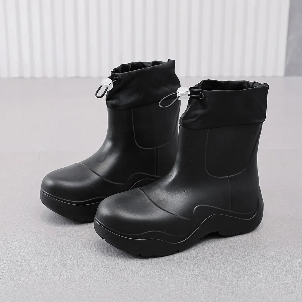 2025 New Women Rain Boots Autumn Platform Shoes Waterproof Kitchen Shoes Comfortable Female Ankle Boot EVA Windproof Women Boots