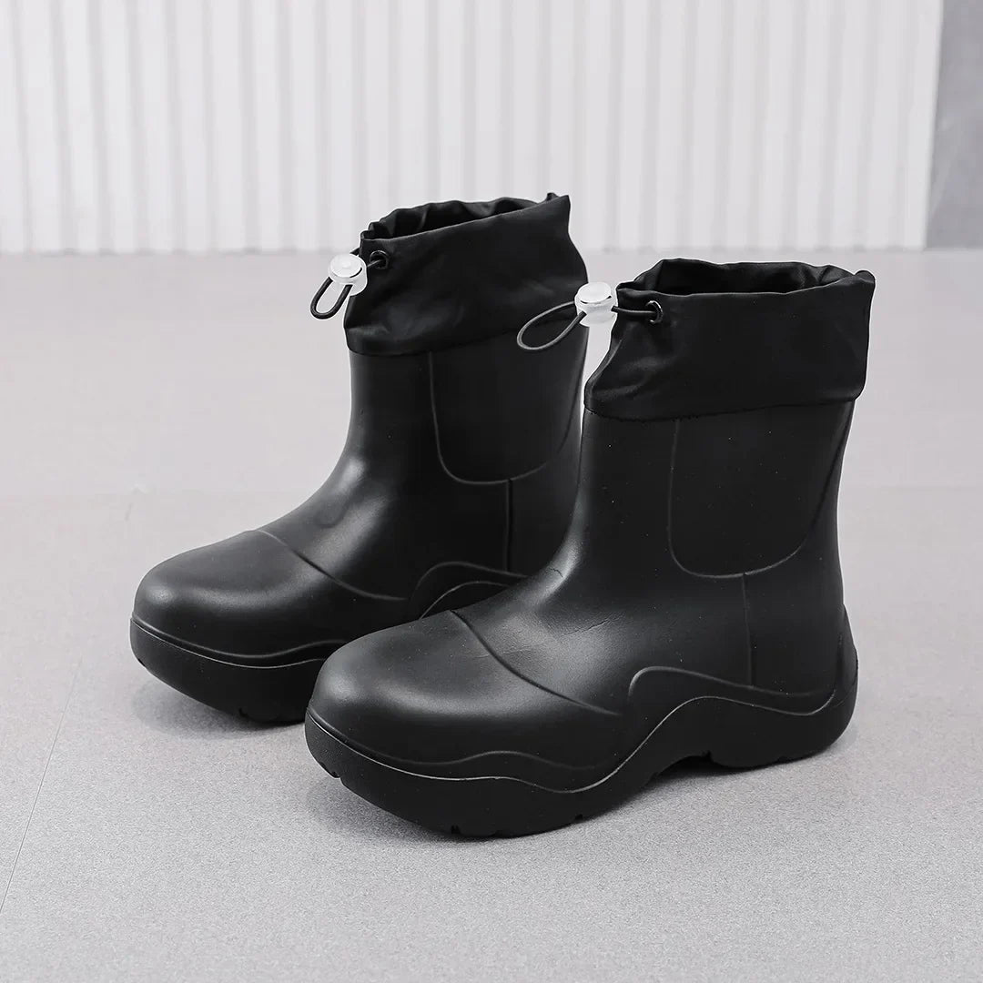 2025 New Women Rain Boots Autumn Platform Shoes Waterproof Kitchen Shoes Comfortable Female Ankle Boot EVA Windproof Women Boots