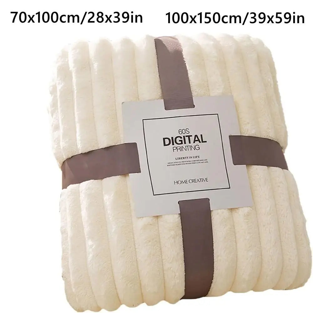 New Double Sided Warm Blanket Warm Skin-Friendly Throw Blanket Breathable Ultra Soft Bunny Blanket