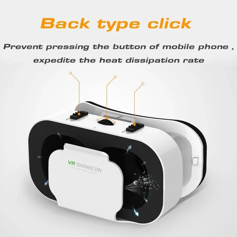 Shinecon Viar Virtual Reality VR Glasses Headset 3D Device Helmet Goggles Lenses For Smartphone Smart Phone Game Cell Mobile Set