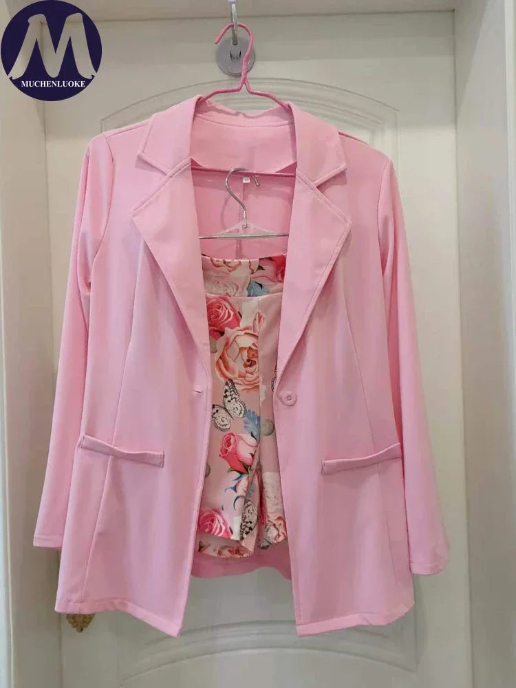 2 Pieces Women's Korean Fashion Set Spring Summer Casual Long Sleeve