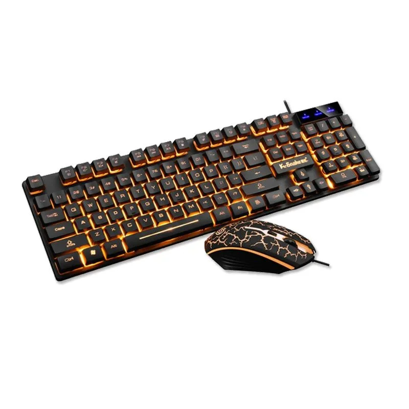 KM320™ Waterproof Backlit Gaming Keyboard & Mouse Set – Triple Waterproof, Mechanical Feel, Multimedia FN Keys, White, Black & Orange | FlipStylez LLC®