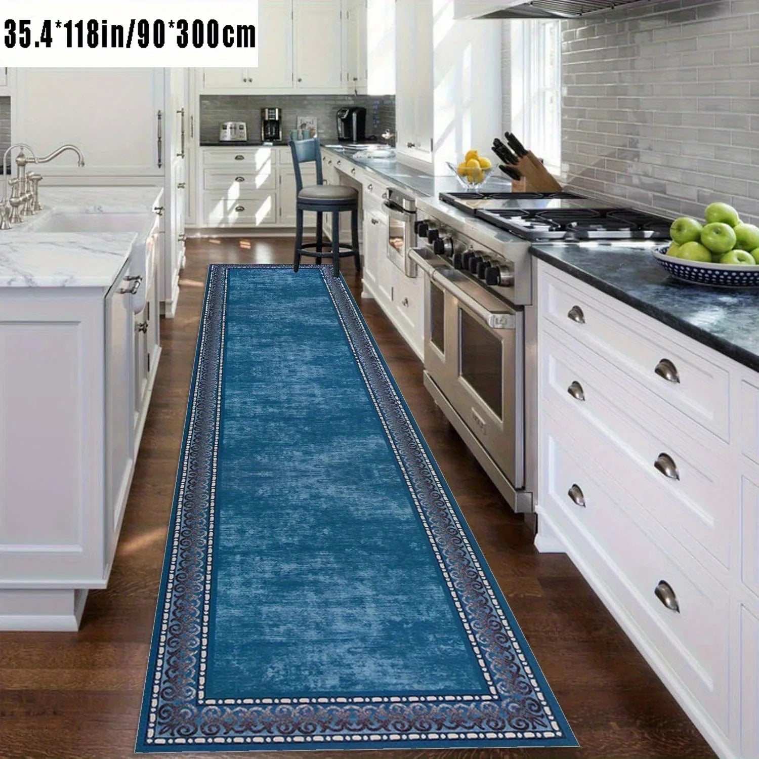 Blue Long Runner Rugs Bohe Carpet for Living Room Hallway Home Decor