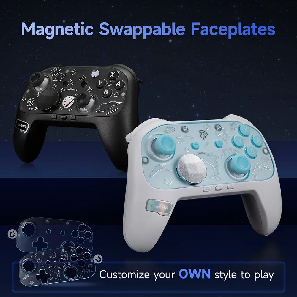 EasySMX S10 Wireless Gamepad TMR Joystick RGB Controller Compatible with Switch 1/2/PC/Phone/TV/Steam, Wake Up, For Pokemon